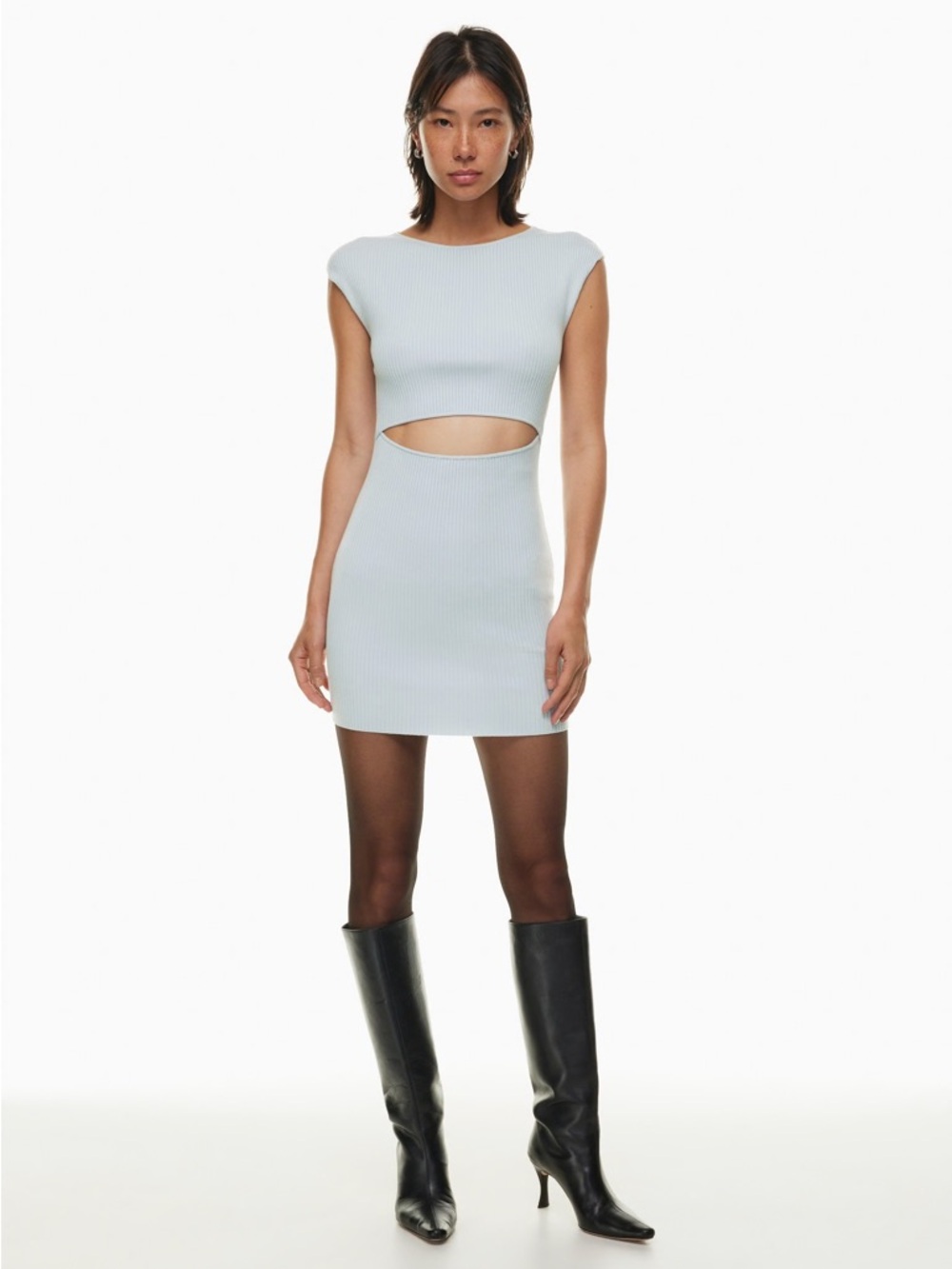 Aritzia Wilfred Free Cut-Out Knit Mini Dress
